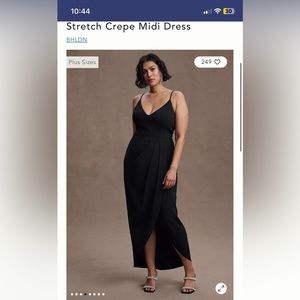 BHLDN  “Lyra” maxi dress with wrap front, slit detail, black NWT